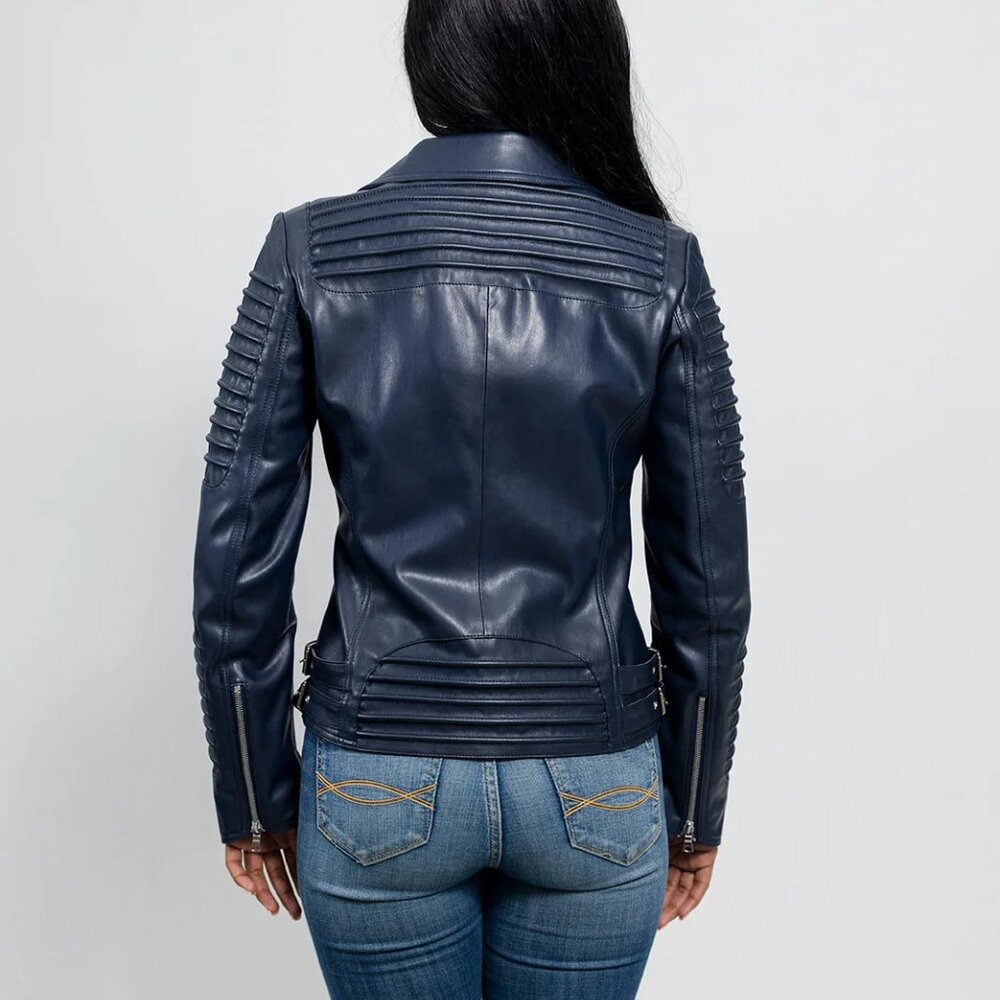 Paris Women's Vegan Faux Leather Jacket - Picture 6 of 7